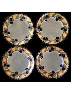 Noritake Olive Wreath 8684 Stoneware Dinner Plates 11.5” Set of 4 Japan